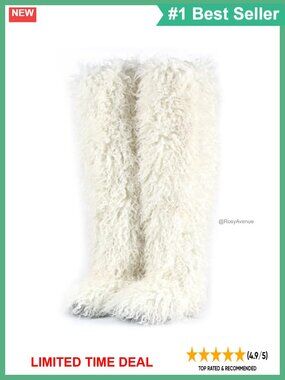 Over the Knee Boots Faux Fur Flat Thigh High Winter Pull-On